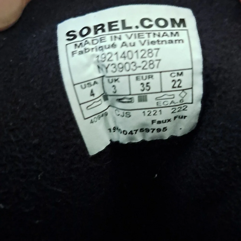 Sorel Girls Whitney II Elk Brown Nylon Waterproof Outdoor/Hiking Ankle Boots 4‎